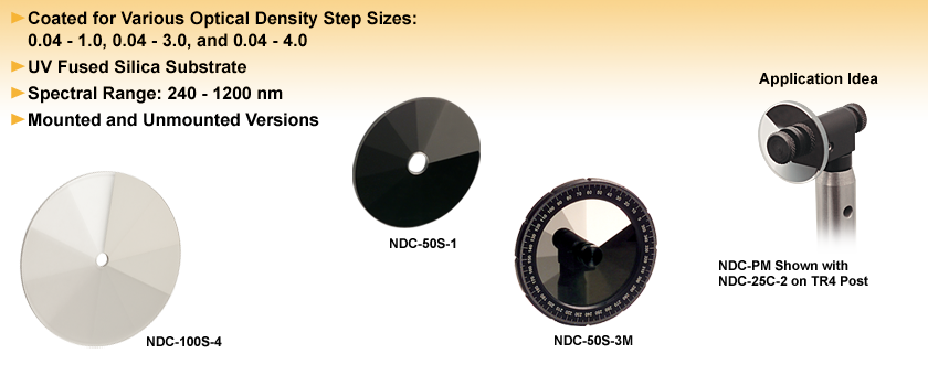 Round, Step-Variable, Metallic Neutral Density Filters