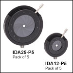 Standard, Post-Mountable Iris Diaphragms, Packs of 5<br>