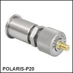 Piezoelectric Actuator with Bushing, 3/8in Manual Travel, 3/8in-100 Adjuster