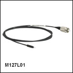 Ø400 µm Core, 0.50 NA FC/PC to Ferrule Patch Cable with Ø1.25 mm Ferrule, Heat-Shrink Tubing