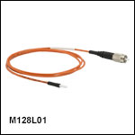 Ø400 µm Core, 0.50 NA FC/PC to Ferrule Patch Cables with Ø2.5 mm Ferrules, PVC Jacket