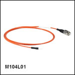 Ø200 µm Core, 0.50 NA, FC/PC to Ferrule Patch Cable with Ø2.5 mm Ferrules, PVC Jacket