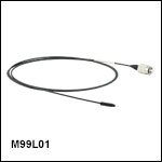 Ø400 µm Core, 0.39 NA FC/PC to Ferrule Patch Cable with Ø1.25 mm Ferrule, Heat-Shrink Tubing