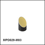 Ø1/2in 90° Off-Axis Parabolic Mirrors, Unprotected Gold Coating
