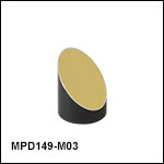 Ø1in 90° Off-Axis Parabolic Mirrors, Unprotected Gold Coating