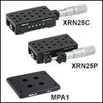 Single-Axis 25 mm Travel Stages and Adapter Plate