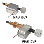 Vacuum-Compatible Piezoelectric Inertia Actuators, Threaded Mounting Barrel Vacuum-Compatible Piezoelectric Inertia Actuators, Threaded Mounting Barrel