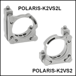 Polaris® Ø2in Vertical Drive Mirror Mount, 2  Vertical-Drive Adjusters, Monolithic Optic Retention