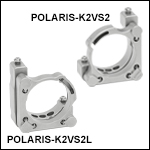 Polaris® Ø2in Vertical Drive Mirror Mount, 2 Vertical-Drive Adjusters, Monolithic Optic Retention