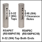 Ø1in (Ø25.0 mm) Optical Construction Posts with 8-32 (M4) Taps