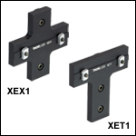 X- and T-Shaped Brackets for 25 mm Rails