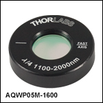 Ø1/2in Mounted Quartz Zero-Order Achromatic Quarter-Wave Plates with Ø1in Mount