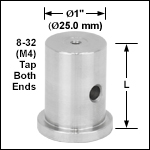 Ø1in (Ø25.0 mm) Pedestal Posts, 8-32 (M4) Taps