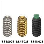 4-40 Stainless Steel, Brass, or Alloy Steel Setscrews