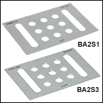 Spacers, Stainless Steel, Through Holes and Parallel Clearance Slots