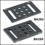 Spacers, Black Anodized, Through Holes and Parallel Clearance Slots