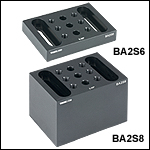 Spacers, Black Anodized, Counterbored Holes and Parallel Counterbored Slots
