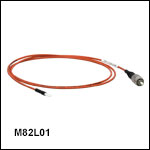 Ø400 µm Core, 0.39 NA FC/PC to Ferrule Patch Cables with Ø2.5 mm Ferrules, PVC Jacket