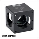 8:92 (R:T) Cube-Mounted Pellicle Beamsplitter, Uncoated: 400 - 2400 nm