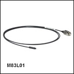 Ø200 µm Core, 0.39 NA FC/PC to Ferrule Patch Cable with Ø1.25 mm Ferrule, Heat-Shrink Tubing