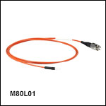 Ø200 µm Core, 0.22 NA FC/PC to Ferrule Patch Cables with Ø2.5 mm Ferrules, PVC Jacket