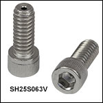 Vented, Vacuum-Compatible 1/4in-20 Cap Screws