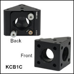 30 mm Cage Right-Angle Kinematic Mirror Mount with Smooth Cage Rod Bores