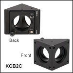 60 mm Cage Right-Angle Kinematic Mirror Mount with Smooth Cage Rod Bores
