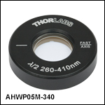 Ø1/2in Mounted Quartz Zero-Order Achromatic Half-Wave Plates with Ø1in Mount