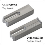 V-Groove Fiber Holder Inserts - One Top and One Bottom Insert Required