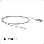 Ø200 µm Core, 0.39 NA FC/PC to Ferrule Patch Cable with Ø1.25 mm Ferrule, Armored