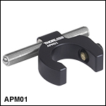 Adjustable Kinematic Positioner, Side-Mounted Actuator, Slip-On Ø1/2in Post Collar