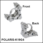 Ø19 mm Polaris<sup>®</sup> Kinematic Glue-In Mirror Mount, 2 Adjusters