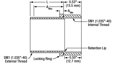 SM05V05 Adjustable Lens Tube Mechanical Drawing