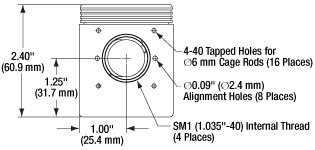Cage-Compatible Filter Cube Mechanical Drawing