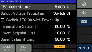 TEC Driver Setup Screen