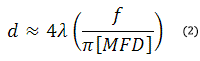 Output Beam Diameter Equation