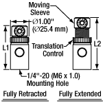 Translating Post Holder mechanical Drawing