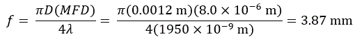 Focal Length of Collimating Lens