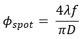 Equation for Diffraction-Limited Spot