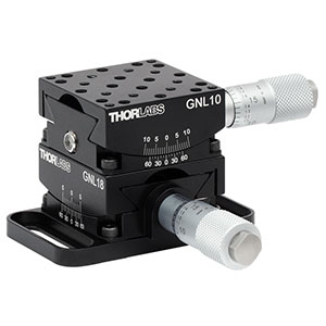 GNL20 - Large Dual-Axis Goniometer, 1in Distance to Point of Rotation, 2 Goniometers and Base