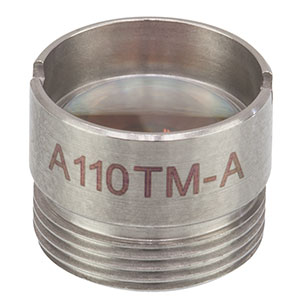 A110TM-A - f = 6.24 mm, NA = 0.40, Mounted Aspheric Lens, ARC: 350 - 700 nm