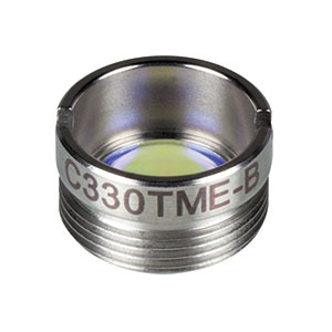 C330TME-B - f = 3.1 mm, NA = 0.68, Mounted Geltech Aspheric Lens, AR: 600-1050 nm