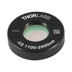 AHWP05M-1600 - Ø1/2in Mounted Quartz Zero-Order Achromatic Half-Wave Plate, Ø1in Mount, 1100 - 2000 nm