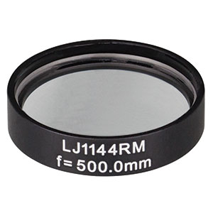 LJ1144RM - f = 500.0 mm, Ø1in, N-BK7 Mounted Plano-Convex Round Cyl Lens