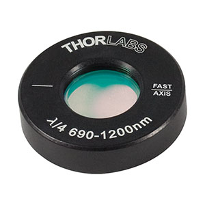 AQWP05M-980 - Ø1/2in Mounted Quartz Zero-Order Achromatic Quarter-Wave Plate, Ø1in Mount, 690 - 1200 nm