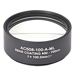 AC508-100-A-ML - f=100 mm, Ø2in Achromatic Doublet, SM2-Threaded Mount, ARC: 400-700 nm