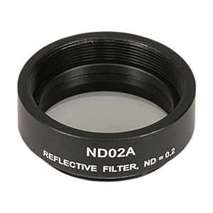 ND02A - Reflective Ø25 mm ND Filter, SM1-Threaded Mount, Optical Density: 0.2