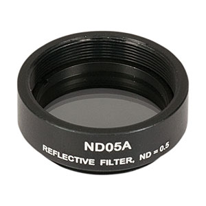ND05A - Reflective Ø25 mm ND Filter, SM1-Threaded Mount, Optical Density: 0.5