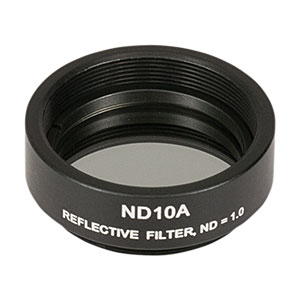 ND10A - Reflective Ø25 mm ND Filter, SM1-Threaded Mount, Optical Density: 1.0